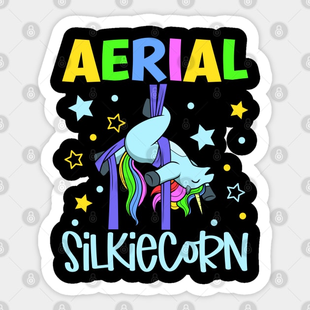 Aerial Silkiecorn - Aerial Silks Sticker by Modern Medieval Design